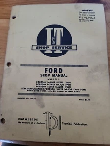 FORD I&T TRACTOR SHOP SERVICE REPAIR MANUAL BOOK 5000 FORDSON FSM FPM FMD - Picture 1 of 3