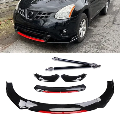 Front Bumper Lip Chin Spoiler Splitter Glossy Black For Nissan Rogue Altima Body Foto 1 de 4