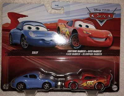 DISNEY PIXAR CARS SALLY (PORSCHE) & LIGHTNING MCQUEEN DIECAST METAL 2024 USPS Foto 1 de 2