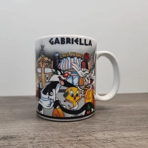 Vintage 1998 Disney Coffee Mug Cup Disney WB Studios White GABRIELLA - Picture 1 of 6