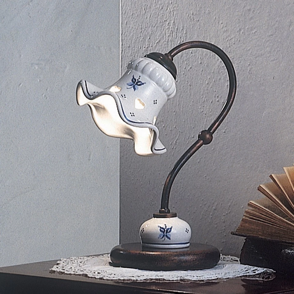 Lámpara de noche clásica en hierro forjado y cerámica 1 luz FL-34 Foto 1 de 1