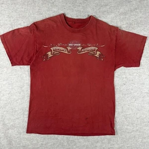 Camiseta De Colección Harley Davidson Daytona Beach Roja Hombres Mediana Alambre de Barbwire Y2K Envejecido - Imagen 1 de 11