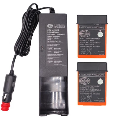 2Pcs BA225030 6V Battery + AC 24V Charger for HBC Remote Control Crane FUB 05AA - Image 1 of 4