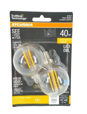 SYLVANIA LED TruWave Technology Enhanced Color G 16.5 Clear Light Bulb 40W  - Image 1 of 2