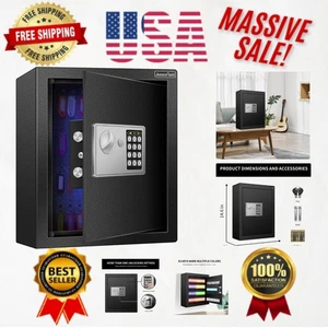 Caja fuerte electrónica compacta de 80 llaves con luz sensor - almacenamiento de seguridad montado en la pared - Imagen 1 de 9