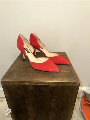 Nuevos tacones de gamuza rojos Nine West talla 6,5 Foto 1 de 4