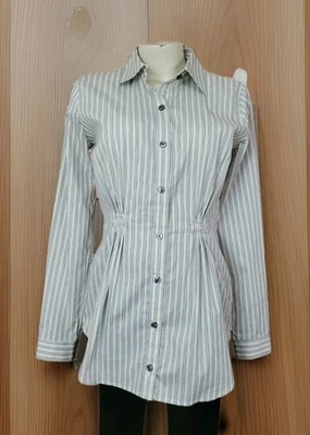 Camisa CAbi a Rayas con Botones Talla S Cintura Ajustada Manga Larga Elastizada Foto 1 de 4