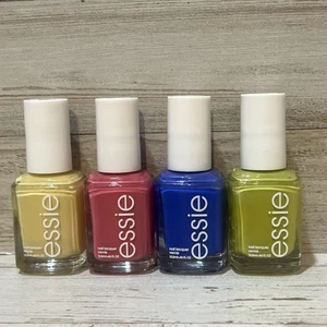 Essie Nail Polish Bundle of 4 pink, green pale yellow neon blue summer spring - Picture 1 of 5