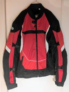 Castle Streetwear MENS Red Black White Zip Padded Motorcycle Racing Jacket 2X - Picture 1 of 15