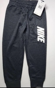 Nike Boys Sweatpants Size 6/M Black Heather Dri-FIT Swoosh Terry 86F651-K08 NWT - Picture 1 of 1