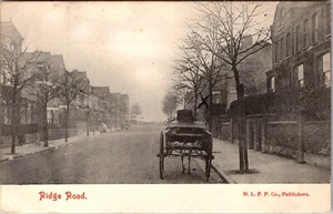Ridge Road Finsbury Park Postkarte 1906 Pferdewagen - Stiftmarke siehe Foto genau - Bild 1 von 2