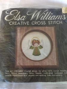 VTG ELSA WILLIAMS CREATIVE COUNTED CROSS STITCH CHRISTMAS ANGEL KIT READ ALL - Picture 1 of 6