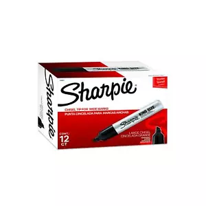 Sharpie - King Size Permanent Markers Chisel Tip Black - 12 Pack - Picture 1 of 7