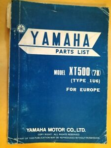 ORIGINAL YAMAHA MOTORCYCLE PARTS LIST MODEL XT500 1978