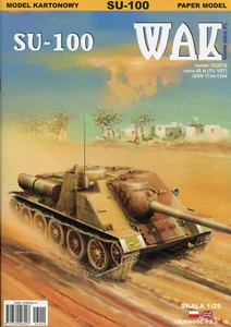 Cacciacarri sovietico SU-100 (egiziano mimetico) scheda modello scala 1/25 WAK 10/16 - Foto 1 di 4
