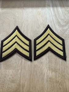 2 Sergeant Chevron Gold Braun Patch - Bild 1 von 12