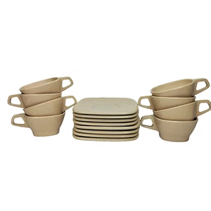 MCM Melmac Harmony House "Talk of the Town" 16-teiliges Set Teetassen Untertassen beige - Bild 1 von 9