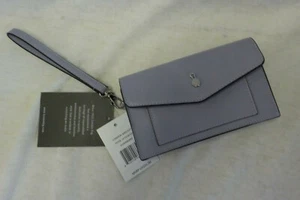 London Fog Carmen Phone Wristlet To Wallet NWT Elderberry Faux Leather 7" X 4" - Picture 1 of 12