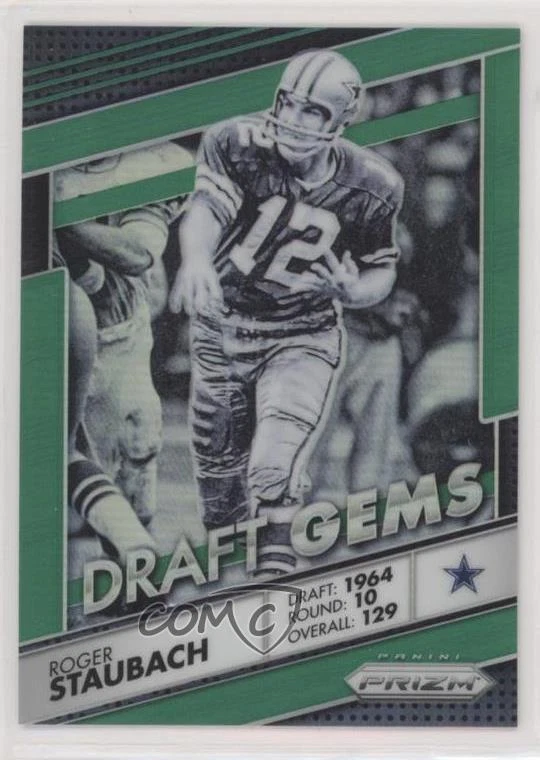 2016 Panini Prizm Draft Gems Green Prizm Roger Staubach #8 HOF