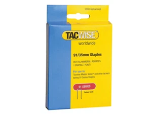 Tacwise 91 Narrow Crown Staples 35mm - Electric Tackers (Pack 1000) TAC0746 - Picture 1 of 2
