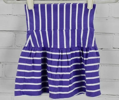 Falda Hanna Andersson Skort Plegable Cintura Púrpura Rayas Algodón Tejido 110/5 Foto 1 de 4