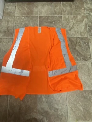 Orange Safety  Reflective Vest Walls Work Wear Materials Class 2 Men Size XL - Image 1 of 4