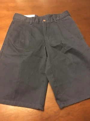 IZOD Niños Uniforme Plisado 14 Reg Azul Marino Pantalones Cortos Cintura Ajustable NUEVO Foto 1 de 4