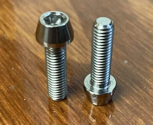 (2) M5x18mm Titan Sechskant Innensechskantschrauben Schrauben Kegelkopf DIN912 MTB Schaft 6Al4V - Bild 1 von 2