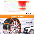 Tire Zips Grip Cleated Traction Emergency Chain Snow Ice Mud Car Van SUV Set 10
