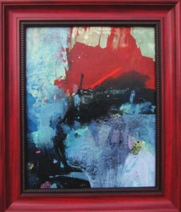 NUEVO ORIGINAL VYTAUTAS LAISONAS ""Advertencia"" lietuva abstracta colorida pintura   - Imagen 1 de 1