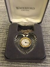 Waterford Crystal Clock Pendant with Sterling Chain