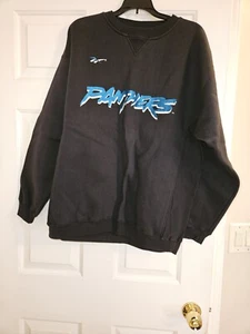 Reebok Men's Black Panthers Sweatshirt L Large with Reebok Logo - Picture 1 of 7