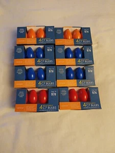 New C7 Lamp Christmas Replacement Bulbs 5 Watt 2 Red, 2 Orange, 4 Blue, 32 Bulbs - Picture 1 of 2