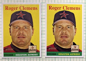 Roger Clemens 2007 Topps Heritage #2 + Yellow letter parallel