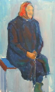 Antique impressionist oil painting portrait - Picture 1 of 12