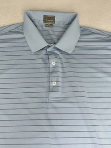 FENNEC Highly Evolved Mens Polo Shirt XXL Blue Striped Short Sleeve 2XL - Picture 1 of 8