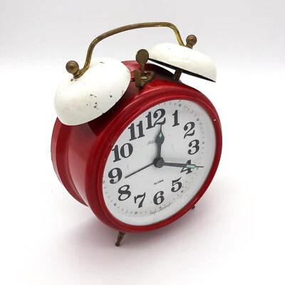 Vintage Blessing Wecker Doppelglockenwecker Alarm Clock West Germany Rot UR1 - Bild 1 von 4