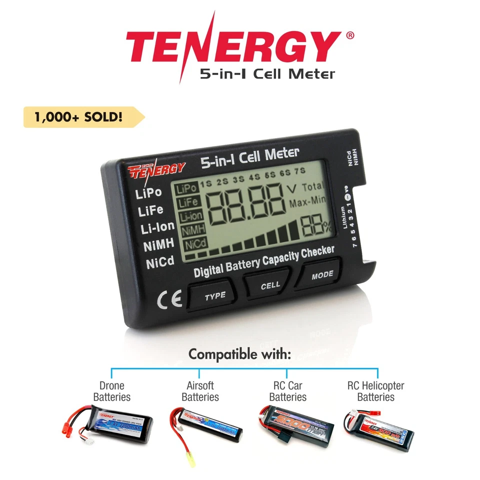 Tenergy 5-in-1 Intelligent Cell Meter Battery Capacity Checker Servo PPM Tester - Image 1 of 4