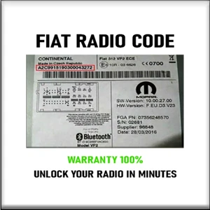 UNLOCK RADIO CODES FIAT ALFA LANCIA BOSCH BLAUPUNKT VISTEON 8 PIN SERVICE - Picture 1 of 6