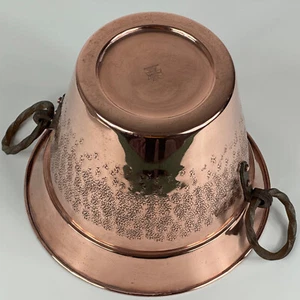 Vintage French Copper Indoor Plant Pot Planter / Ice Bucket Stamped Villedieu - Picture 1 of 22