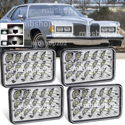 Apto para Pontiac Grand Prix 1976-1987 4 piezas 4x6"" faros LED haz alto-bajo DOT Foto 1 de 4