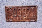 1942 UTAH License Plate - CENTER SCENIC AMERICA