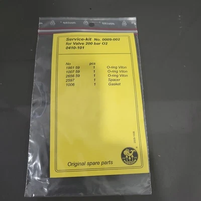 Genuine Poseidon  Scuba O2 200 Bar Cylinder Valve Service Kit No. 0009-002  - Image 1 of 2