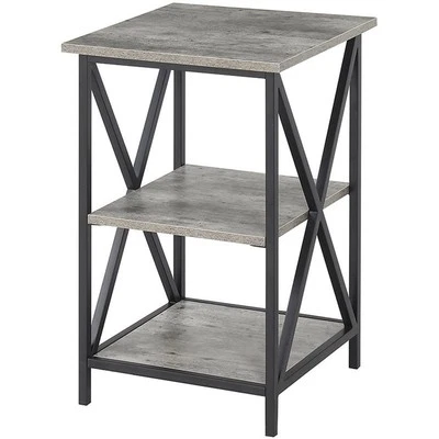 Convenience Concepts Tucson 16" Square End Table in Faux Birch Gray Wood Finsih - Image 1 of 4