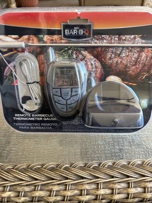 全新带盒 MR. BAR-B-Q #40145Y 远程烧烤温度计 Guage 数字 LED 屏幕 — 第 1/4 张图片