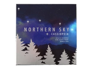 Northern Sky Cassiopeia 2016 $5 Coloured Fine Silver Proof Domed Coin - Picture 1 of 9