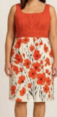 Vestido rojo floral amapola Jones New York para dama 10 Foto 1 de 4