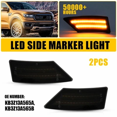 For 2019-2023 Ford Ranger Amber LED Front Side Marker Parking Lights Strip Y - Image 1 of 4