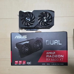 ASUS Dual AMD Radeon RX 6600 8GB GDDR6 Gaming Graphics Card Used - Picture 1 of 2