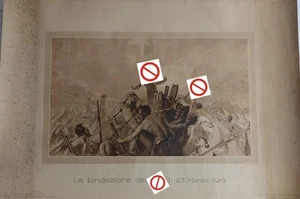 Fondazione Fascismo 23 Marzo 1919 Manifesto Originale 70 X 50 - Propaganda - Foto 1 di 1